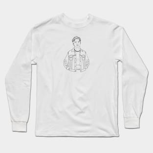 Stylish Korean Pop Singer | Black Outlines | Badboy Long Sleeve T-Shirt